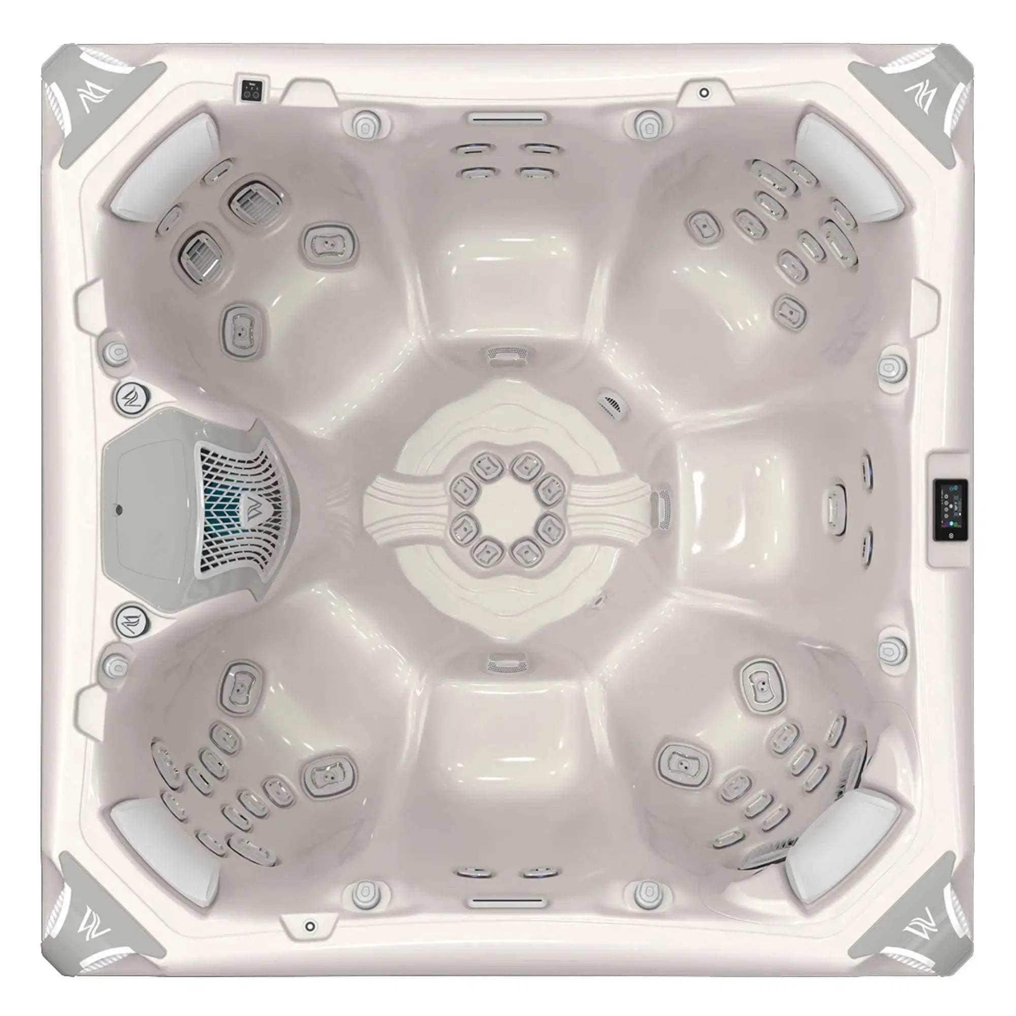 Wellis Elbrus Life Whirlpool mit sieben Plätzen, 61 Massagedüsen, Infinity-Jets, Soundsystem und Smart-Steuerung - perfekt für die Balearen