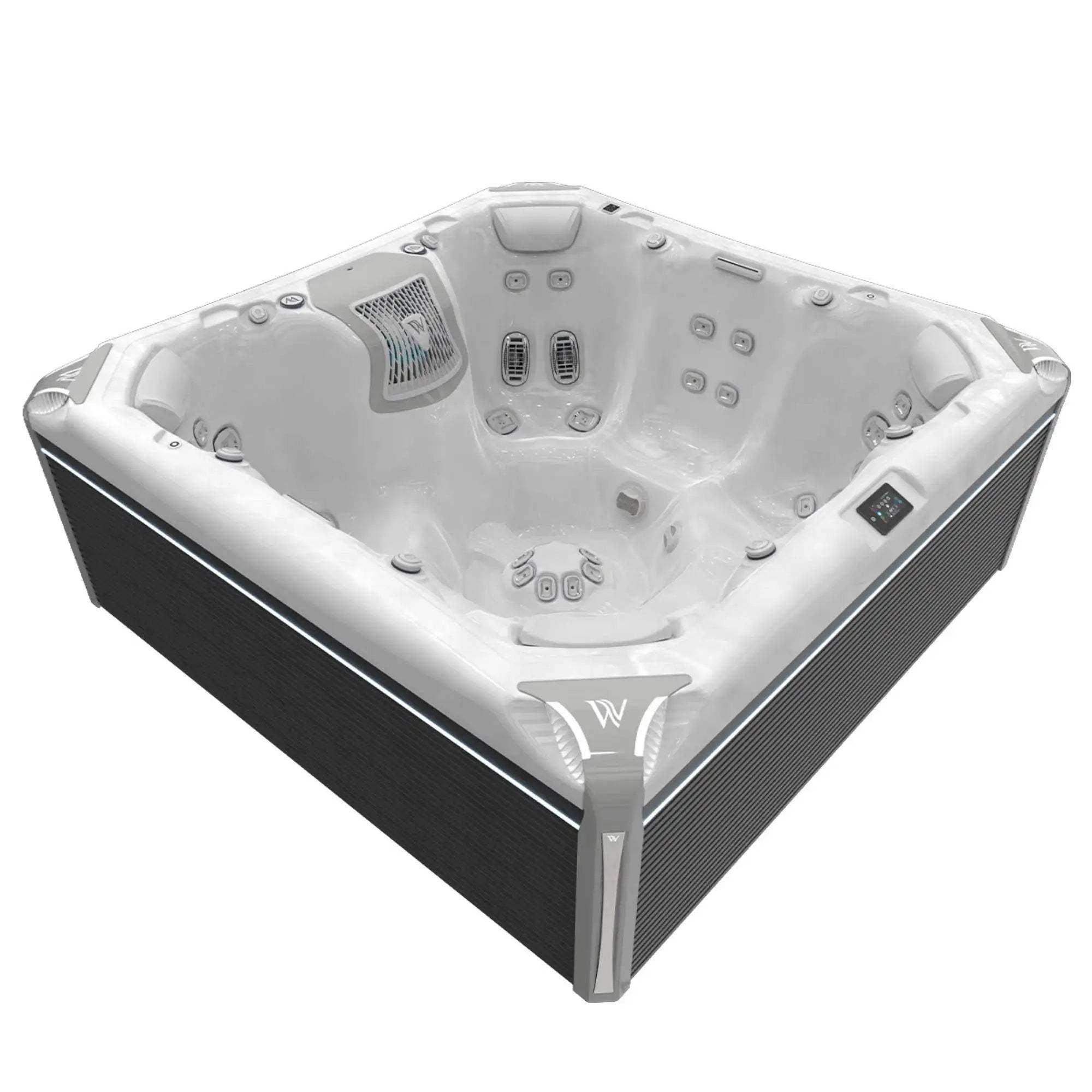 Wellis Elbrus Life Whirlpool mit sieben Plätzen, 61 Massagedüsen, Infinity-Jets, Soundsystem und Smart-Steuerung - perfekt für die Balearen