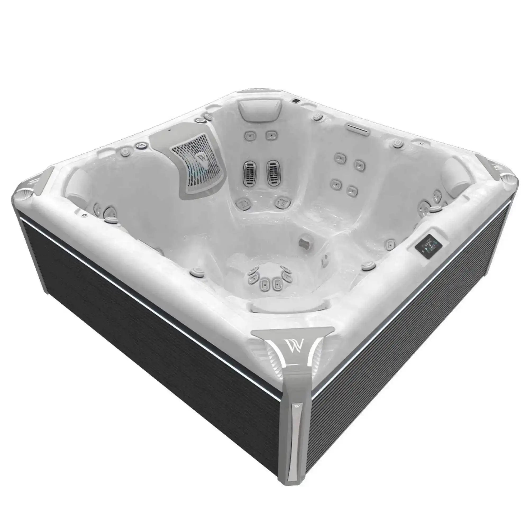 Wellis Elbrus Life Whirlpool mit sieben Plätzen, 61 Massagedüsen, Infinity-Jets, Soundsystem und Smart-Steuerung - perfekt für die Balearen