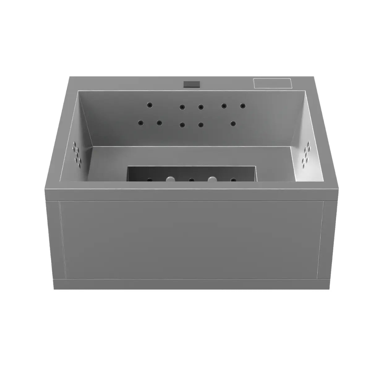 AURORA ist ein exklusiver Edelstahl Whirlpool für bis zu 6 Personen. V4A Edelstahl, minimalistisches Design und hochwertige Spa Technik für Garten und Terrasse.