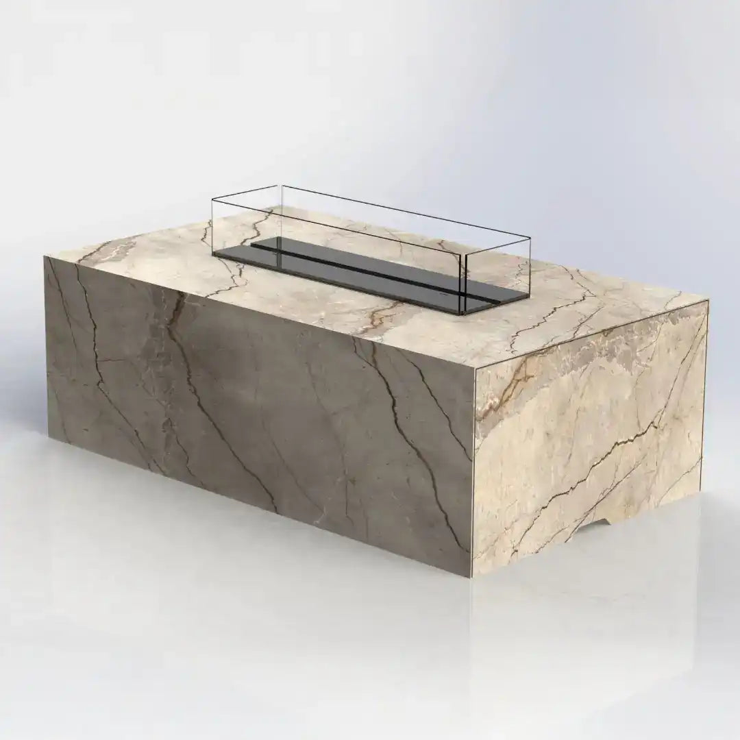 Exklusive Feuerstelle für moderne Terrassen und Gärten. Die Cubo überzeugt durch klare Linien, hochwertige Materialien und individuelle Gestaltungsmöglichkeiten.