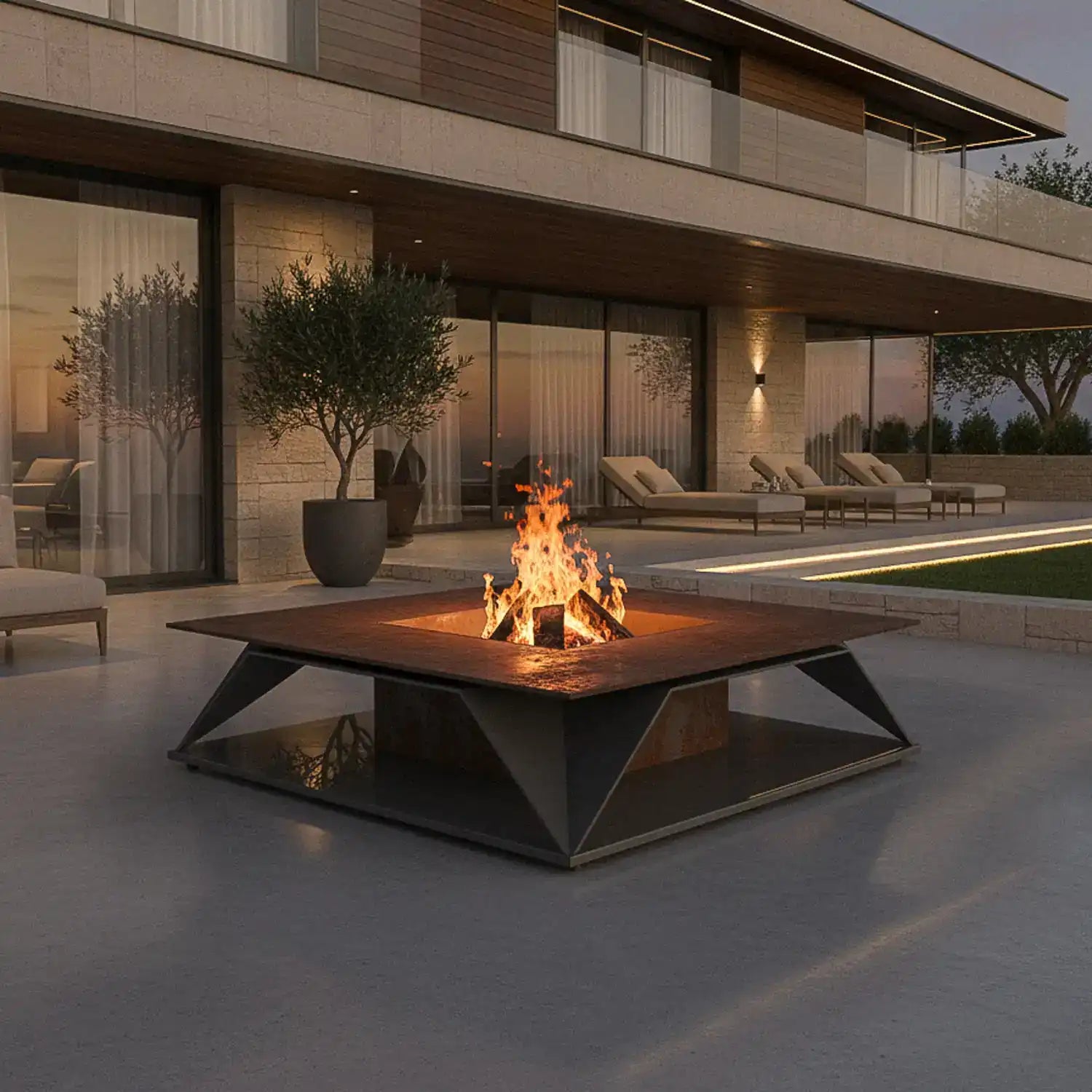 Design Feuerstelle Nardo für moderne Terrassen und Gärten