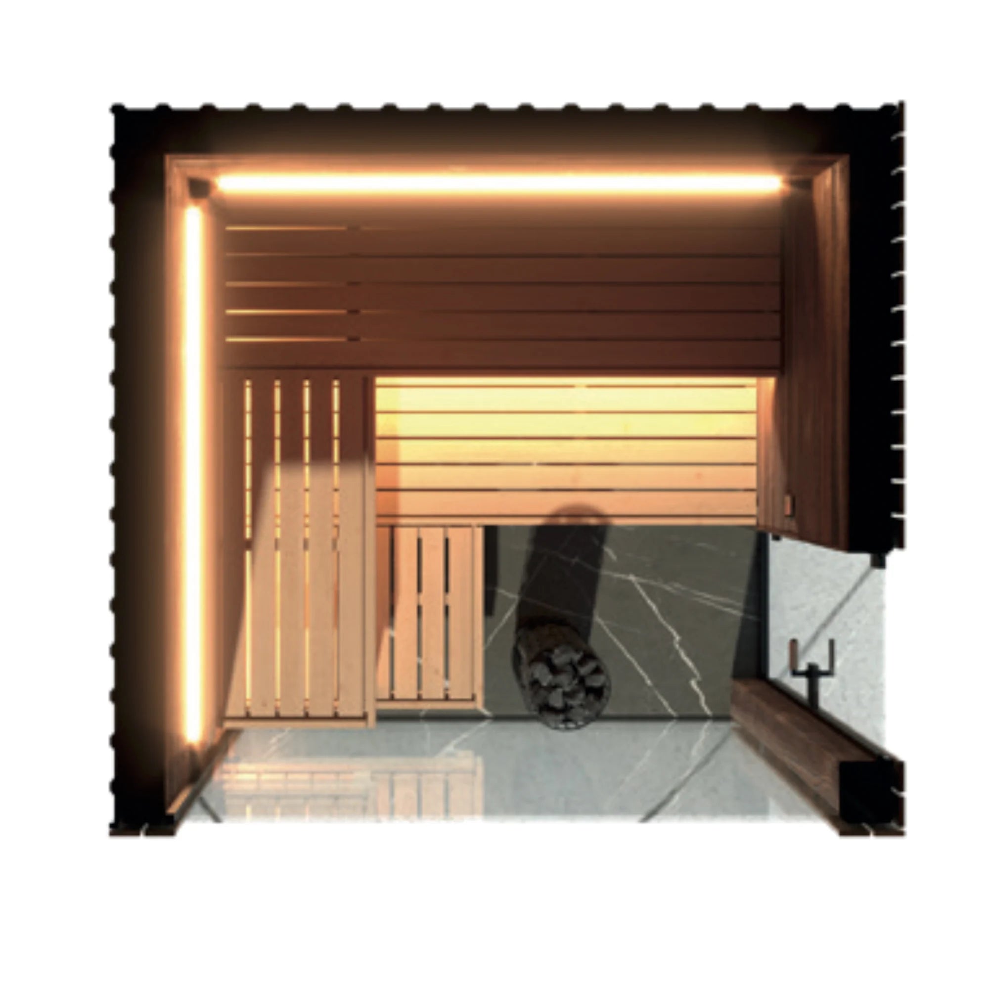 Gartensauna MEO One für zwei bis 6 Personen in schwarz