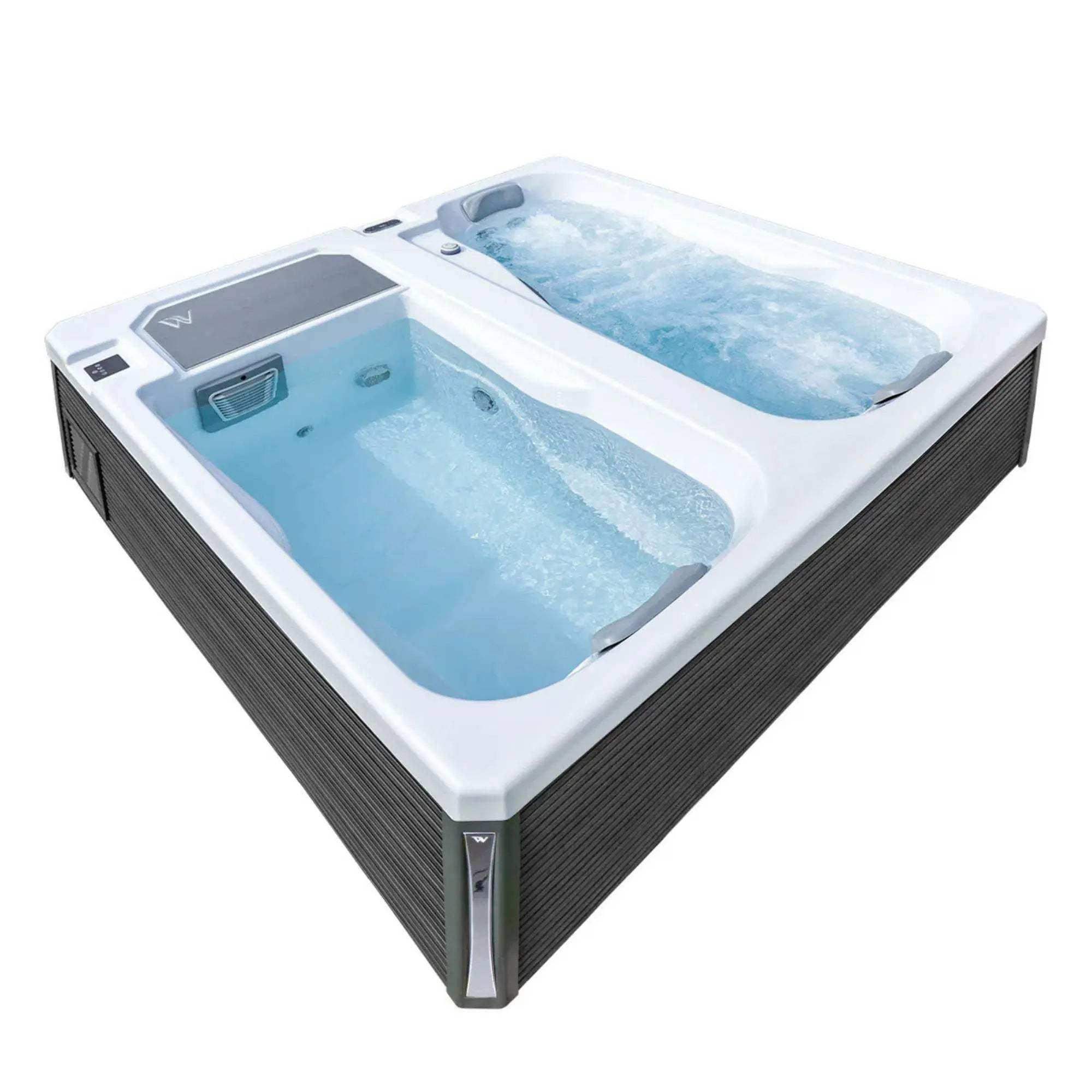 Das Wellis Iceland Duo Kältebecken ist ein Kälte- und Wärmebecken zur Regeneration. Es lindert Schmerzen, stärkt das Immunsystem und steigert die Energie. Bei Azura Spa & Living auf Mallorca.