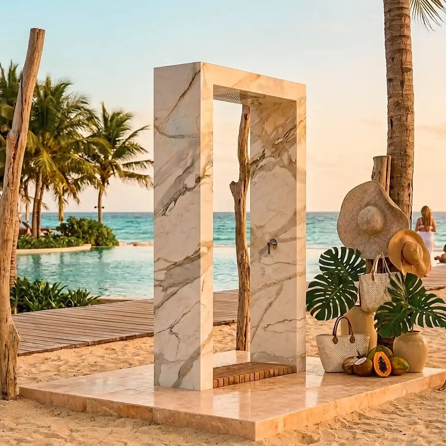 ODINO verbindet skulpturales Design mit einer markanten Rahmenform, die Ausblicke auf Meer, Landschaft oder Pool stilvoll in Szene setzt und sich als prägendes Designelement harmonisch in hochwertige Außenbereiche einfügt. Gefertigt in Kroatien aus Kanfanar Naturstein oder Marazzi Feinsteinzeug, lässt sich ODINO in Material, Oberfläche und Ausstattung individuell konfigurieren. Sie eignet sich für exklusive Privatgärten, Villen, Hotels sowie hochwertige Pool und Terrassenprojekte.