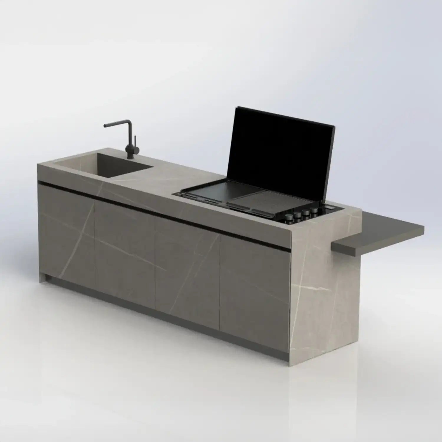 Outdoor Küche Sense mit klarer Keramikoberfläche und minimalistischem Design