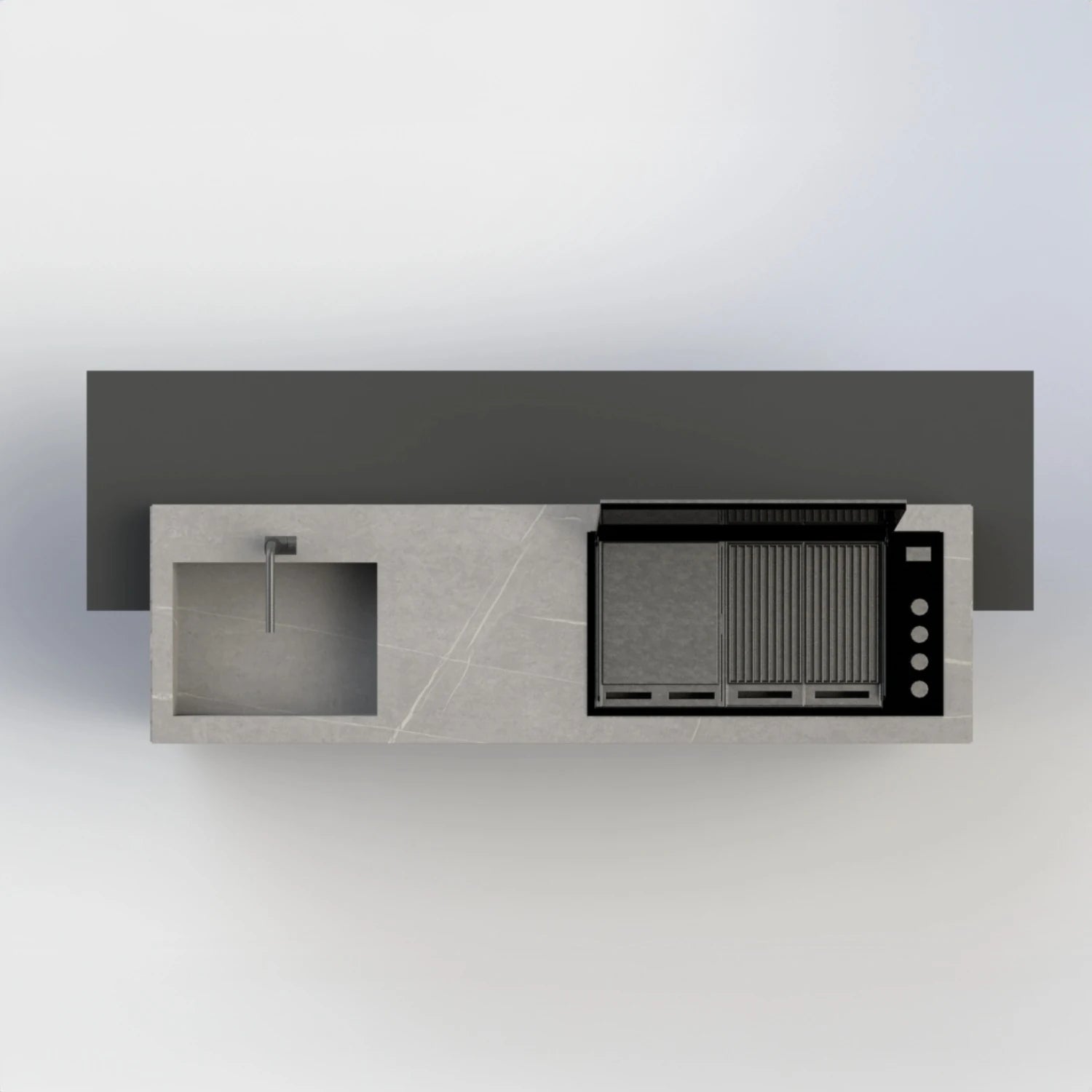 Outdoor Küche Sense mit klarer Keramikoberfläche und minimalistischem Design