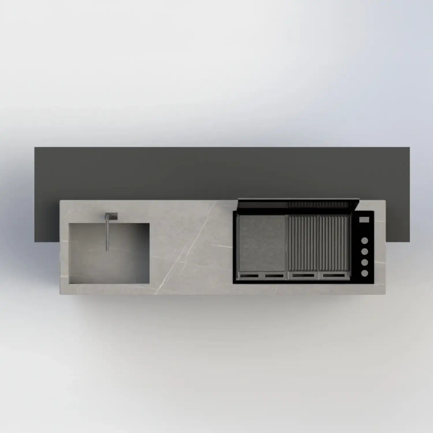 Outdoor Küche Sense mit klarer Keramikoberfläche und minimalistischem Design