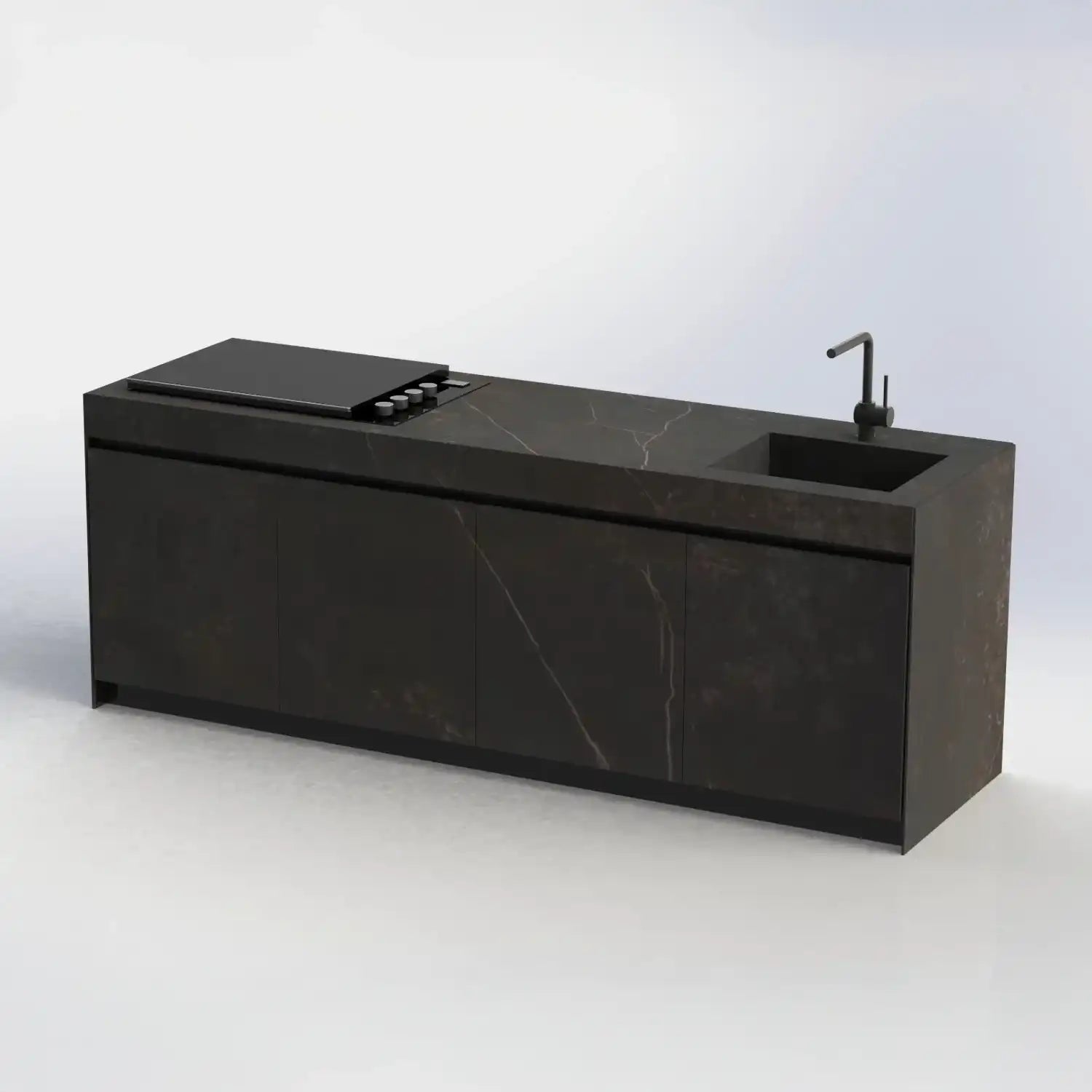 Outdoor Küche Sense mit klarer Keramikoberfläche und minimalistischem Design