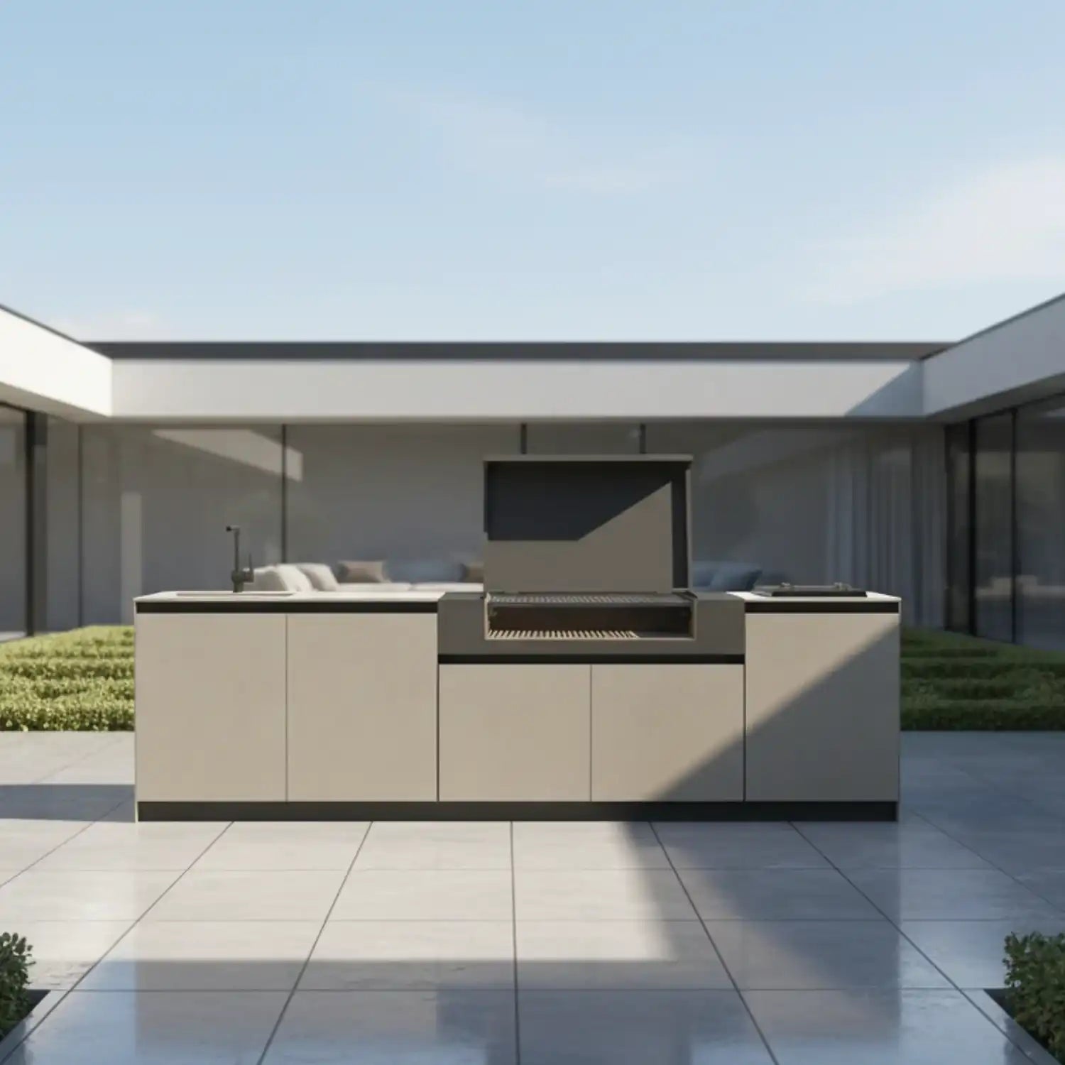 Modulare Outdoor Küche Ultimo aus Keramik für stilvolles Outdoor Living