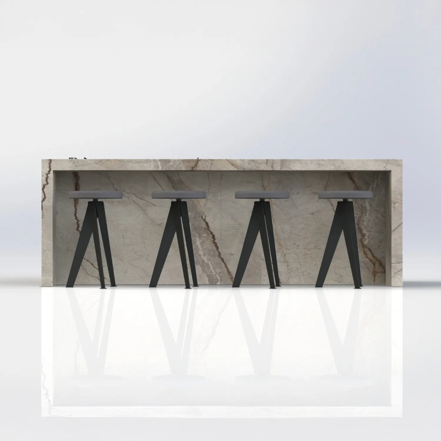 Outdoor Küche Riva auf Terrasse mit Pool und Meerblick