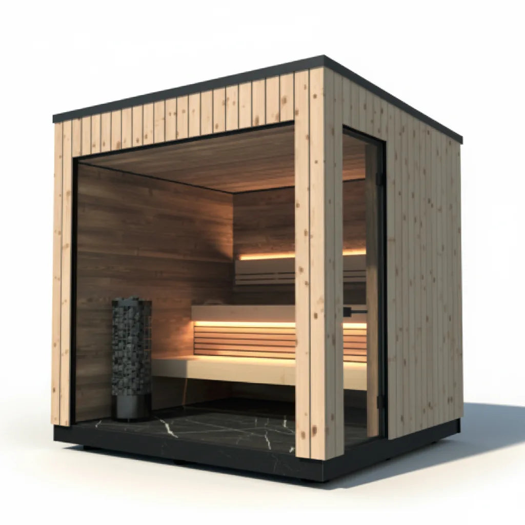 Sauna aus Natur Fichte für den Garten