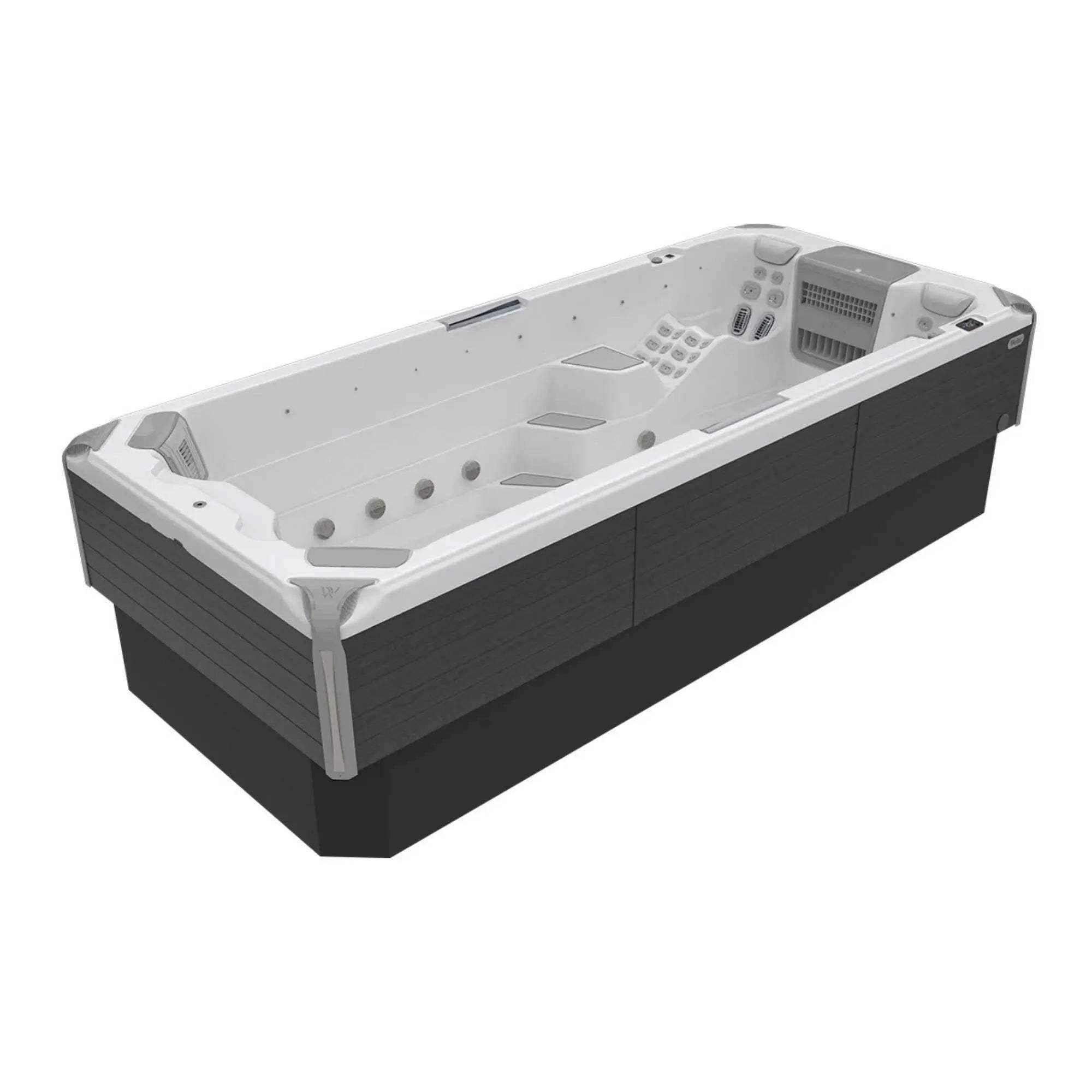 Der Wellis Swim Spa Amazonas Grand Prix Life vereint Fitness & Wellness. Er verfügt 48 Düsen, SmartTouch, AquaSoul™ 4.1, LED-Lichttherapie & W-Flow. Bei Azura Spa & Living auf Mallorca.