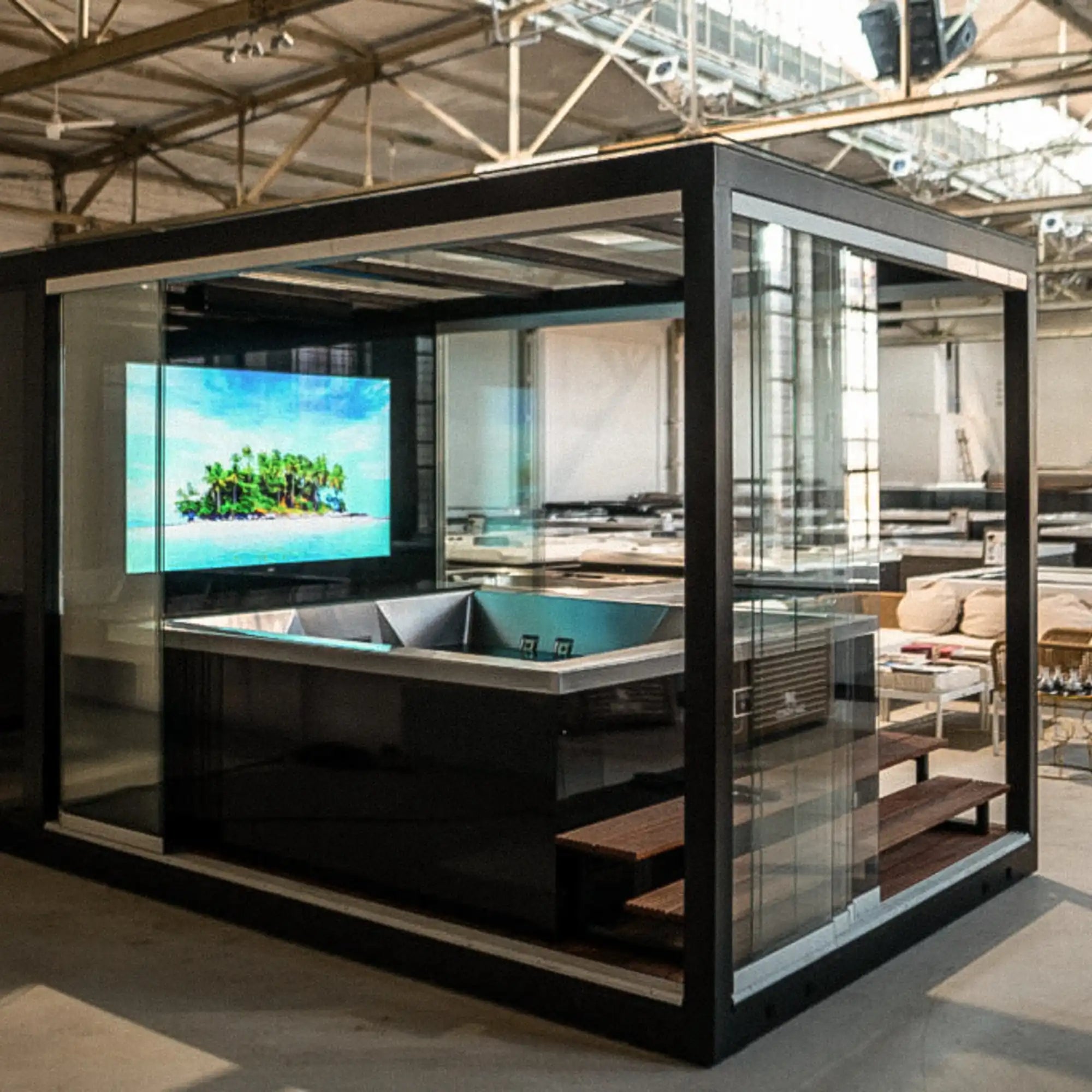 The Cube Überdachungssystem für Whirlpools von AZURA SPA & LIVING auf Mallorca