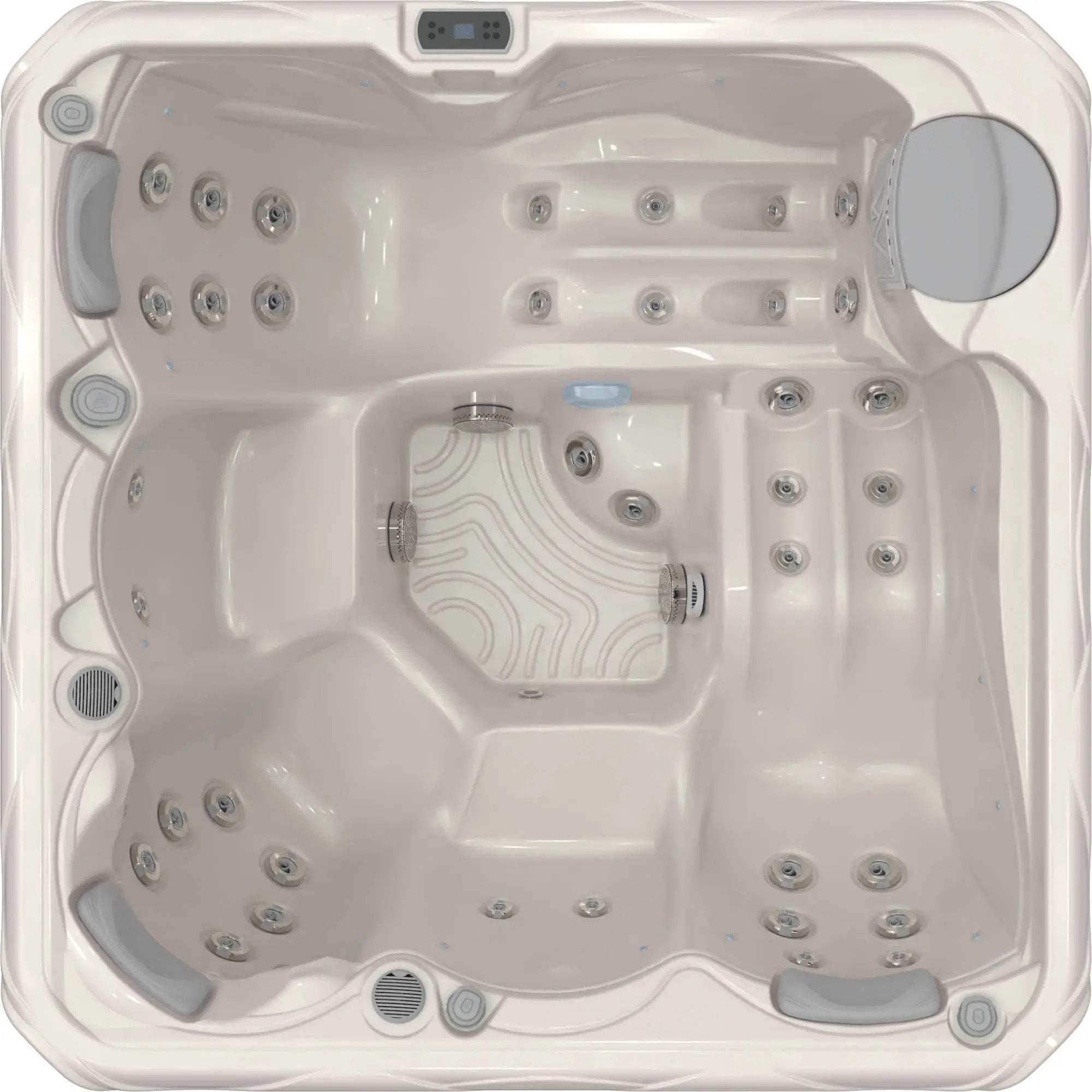 Der Wellis Budapest Life Whirlpool verfügt über 5 Sitze, 42 Düsen, MyMusic™ 2.0, Wi-Fi Steuerung, Soundsystem und LED-Lichttherapie - jetzt bei Azura.