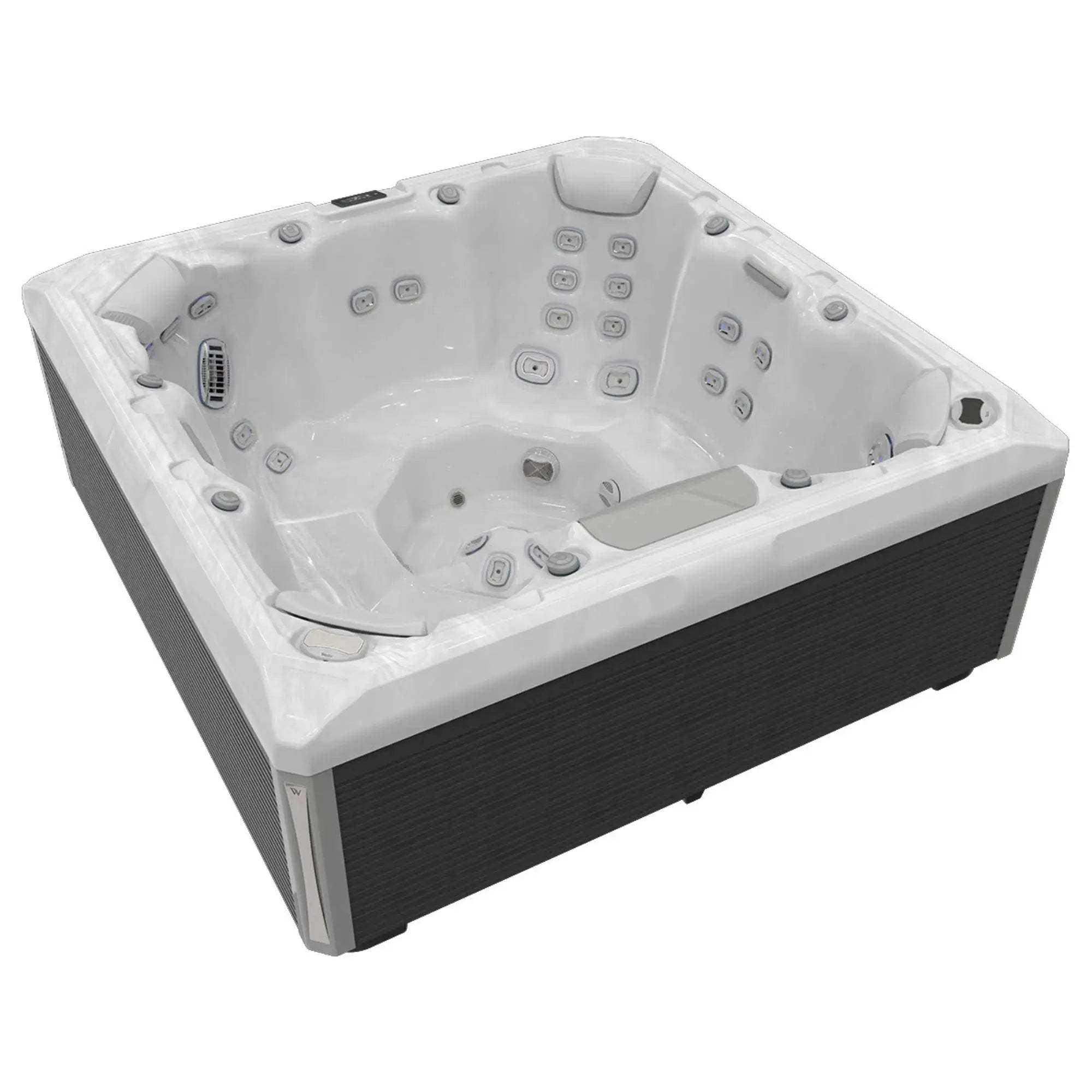 „Wellis Mandala Life” Whirlpool mit sieben Sitzen, 46 Düsen, Infinity-Jets, SmartTouch-Technologie, Wifi, Soundsystem und Wasseranalyse.