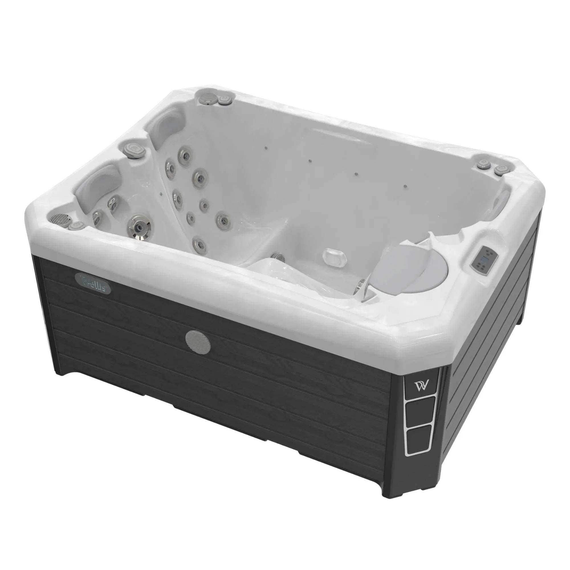 Der Wellis Manhattan Life Whirlpool verfügt über 3 Sitze, 30 Düsen, MyMusic™ 2.0, Wi-Fi Steuerung, Soundsystem und LED-Lichttherapie - jetzt bei Azura Spa & Living.