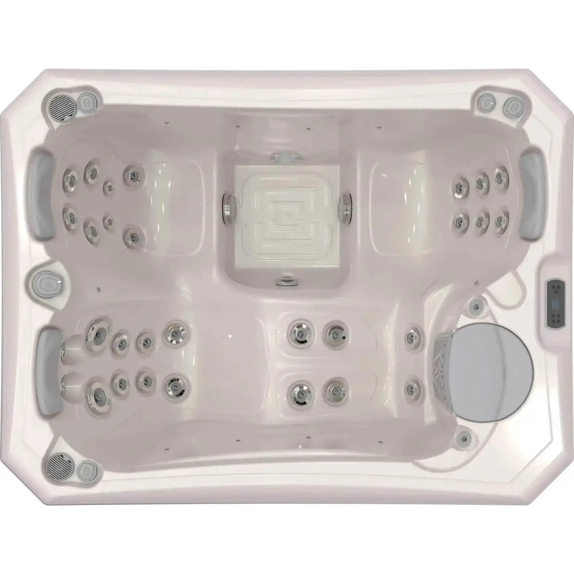 Der Wellis Manhattan Life Whirlpool verfügt über 3 Sitze, 30 Düsen, MyMusic™ 2.0, Wi-Fi Steuerung, Soundsystem und LED-Lichttherapie - jetzt bei Azura Spa & Living.