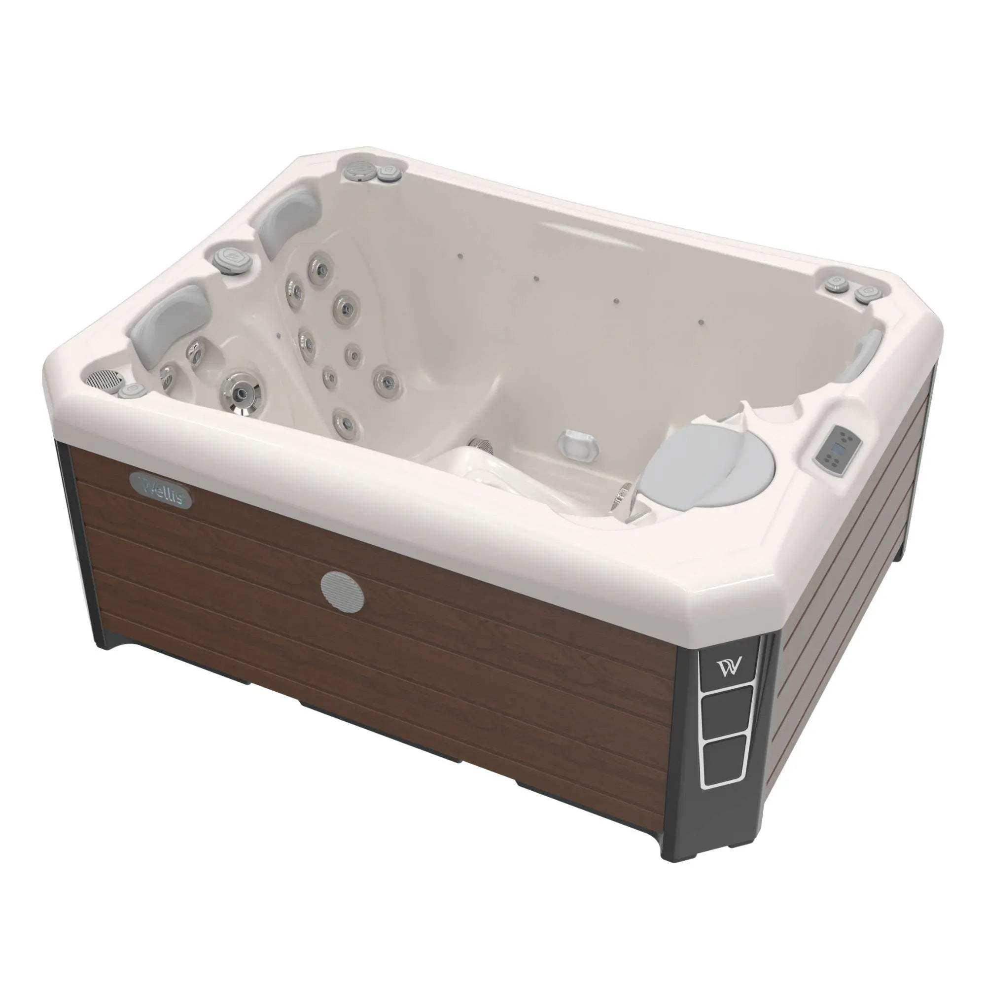 Der Wellis Manhattan Life Whirlpool verfügt über 3 Sitze, 30 Düsen, MyMusic™ 2.0, Wi-Fi Steuerung, Soundsystem und LED-Lichttherapie - jetzt bei Azura Spa & Living.