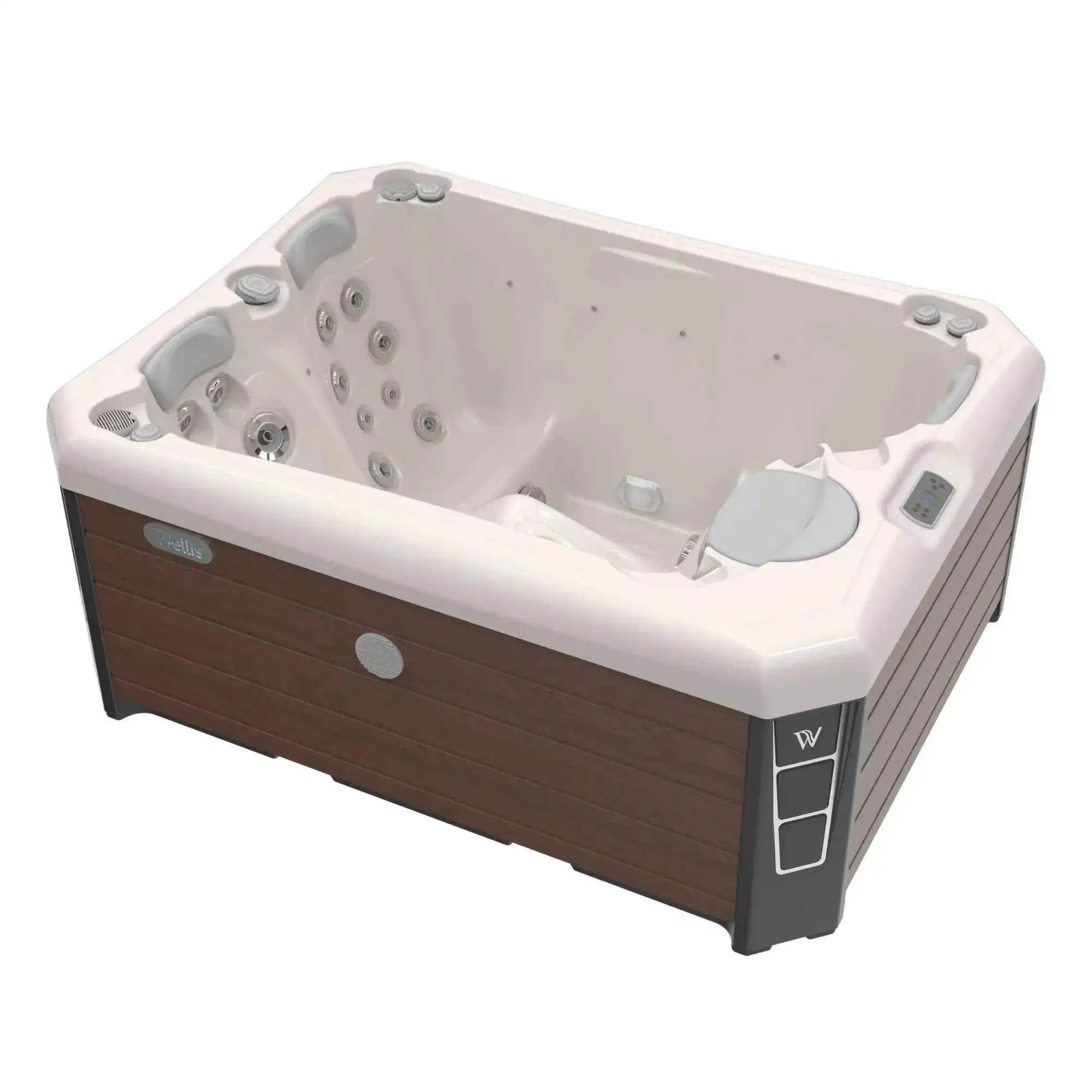 Der Wellis Manhattan Life Whirlpool verfügt über 3 Sitze, 30 Düsen, MyMusic™ 2.0, Wi-Fi Steuerung, Soundsystem und LED-Lichttherapie - jetzt bei Azura Spa & Living.
