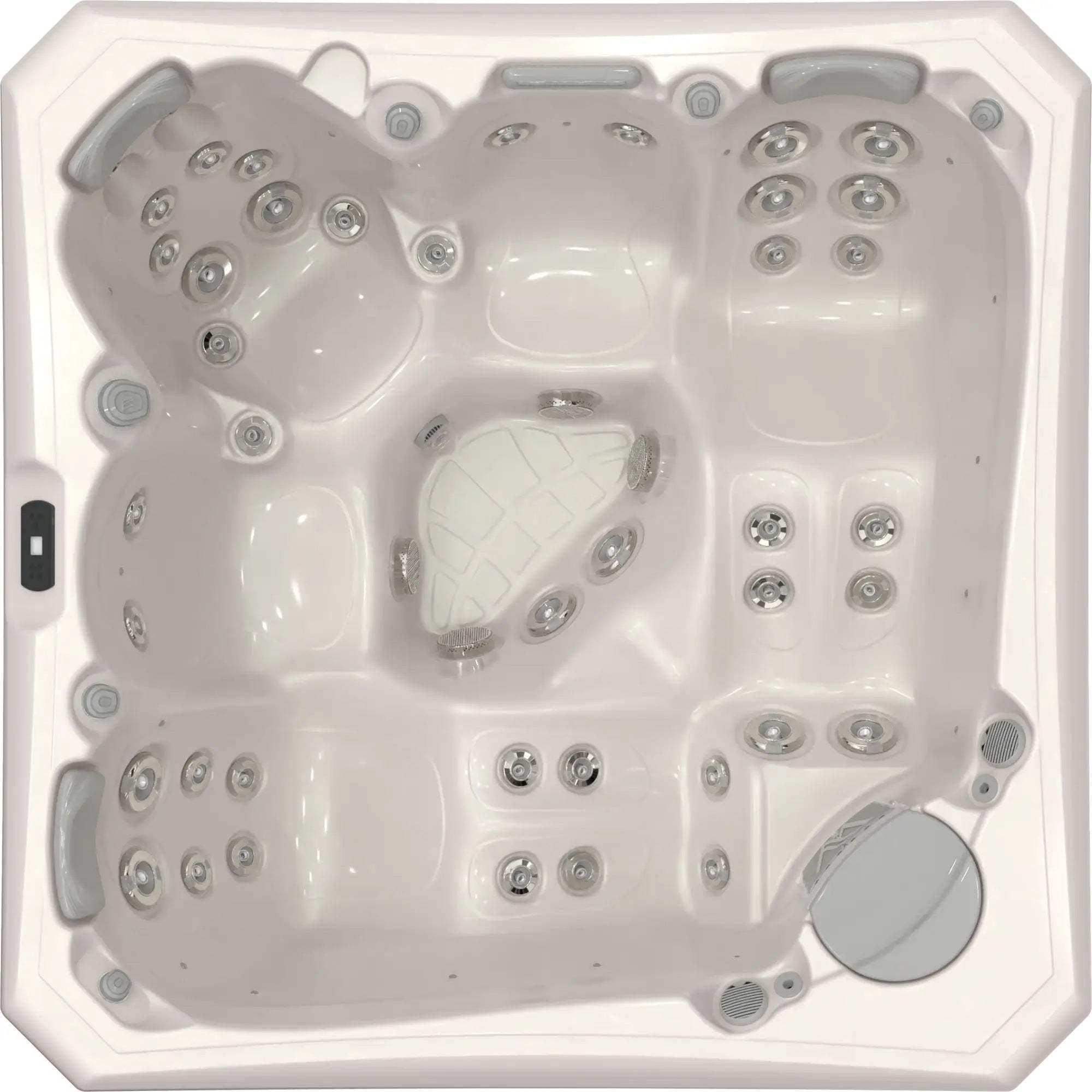 Der Wellis Palermo Life Whirlpool mit fünf Plätzen, 42 Massagedüsen, MyMusic™ 2.0, LED-Lichttherapie, WLAN und Wärmepumpenoption ist jetzt bei AZURA SPA & LIVING erhältlich.