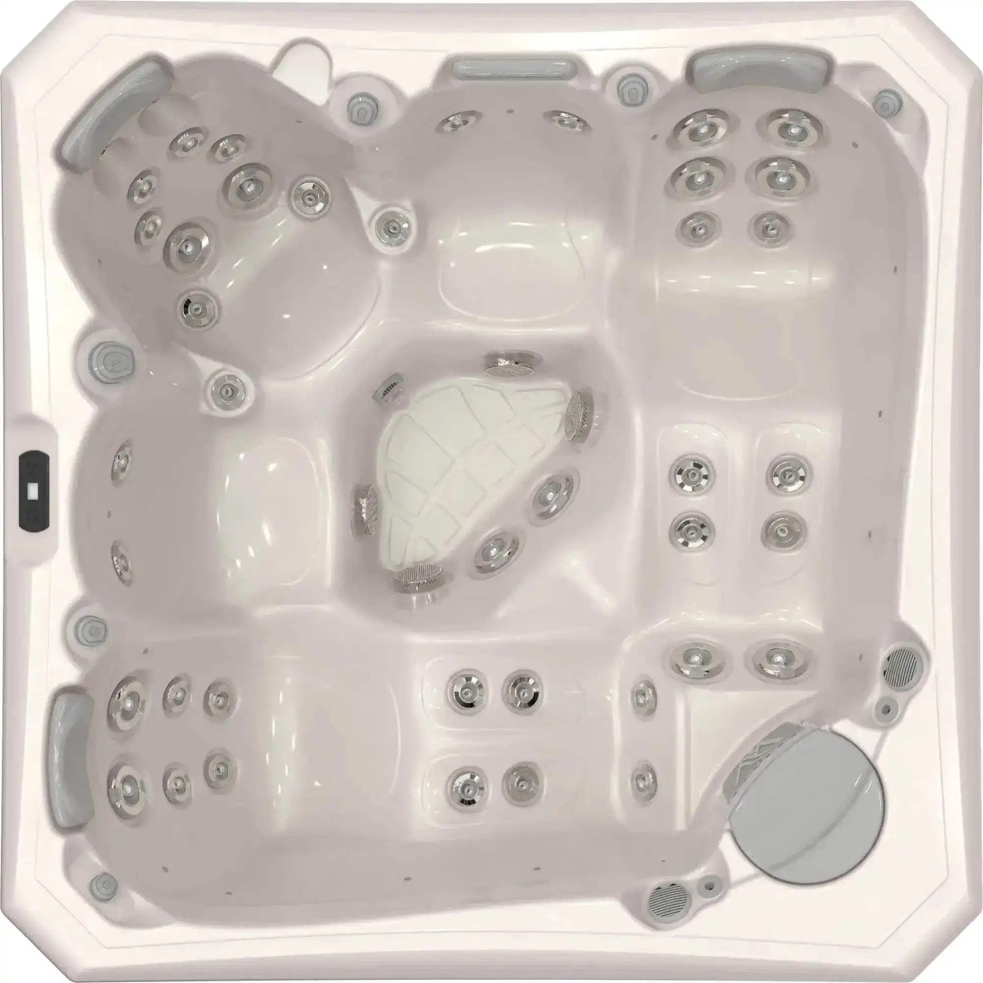 Der Wellis Palermo Life Whirlpool mit fünf Plätzen, 42 Massagedüsen, MyMusic™ 2.0, LED-Lichttherapie, WLAN und Wärmepumpenoption ist jetzt bei AZURA SPA & LIVING erhältlich.