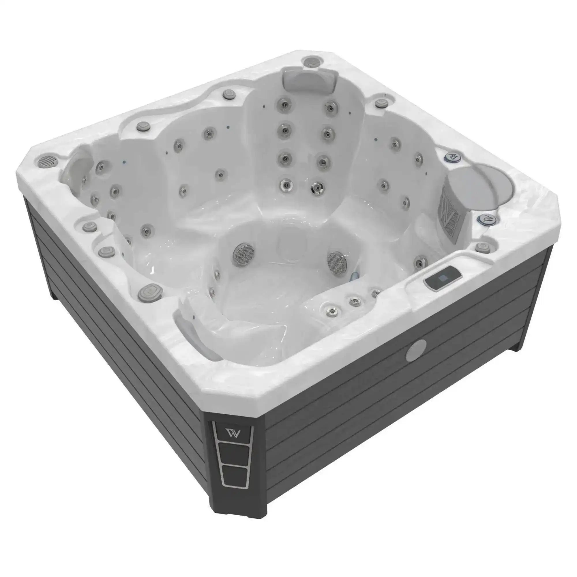 Der Wellis Prague Life Whirlpool verfügt über 6 Sitze, 46 Düsen, MyMusic™ 2.0, Wi-Fi Steuerung, Soundsystem und LED-Lichttherapie - jetzt bei Azura Spa & Living