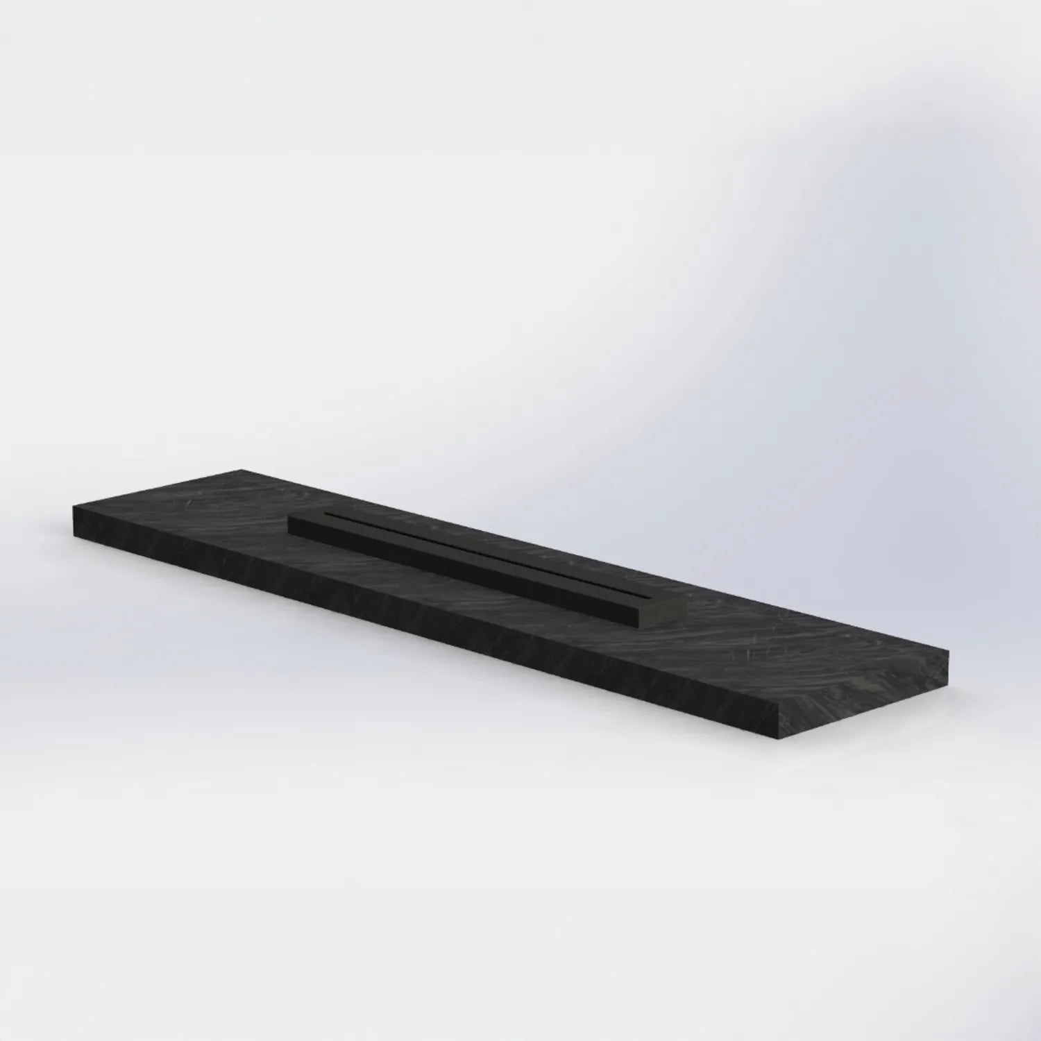 Moderne Design Feuerstelle Nuru für exklusive Terrassen und Gärten mit langer Feuerlinie, hochwertiger Keramikoberfläche und individuell konfigurierbarer Metallunterkonstruktion.