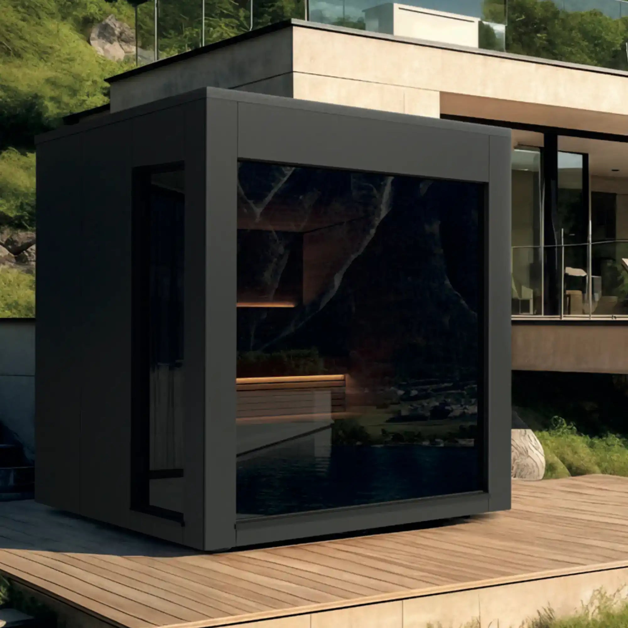 Gartensauna MEO One für zwei und mehr Personen in schwarz