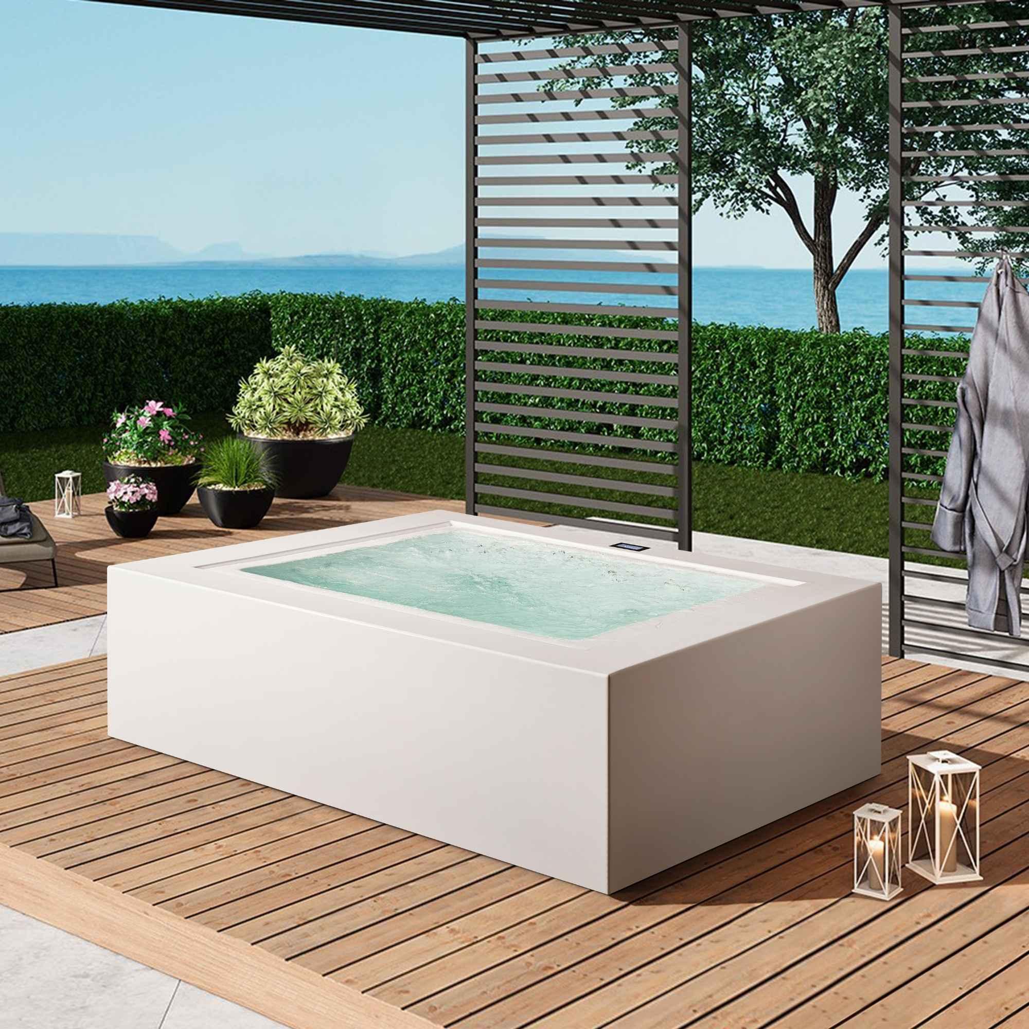 Incredibile Überlauf Whirlpool mit Infinity-Kante von Paolo Ferralli – luxuriöser Design-Whirlpool für Außenbereiche auf den Balearen