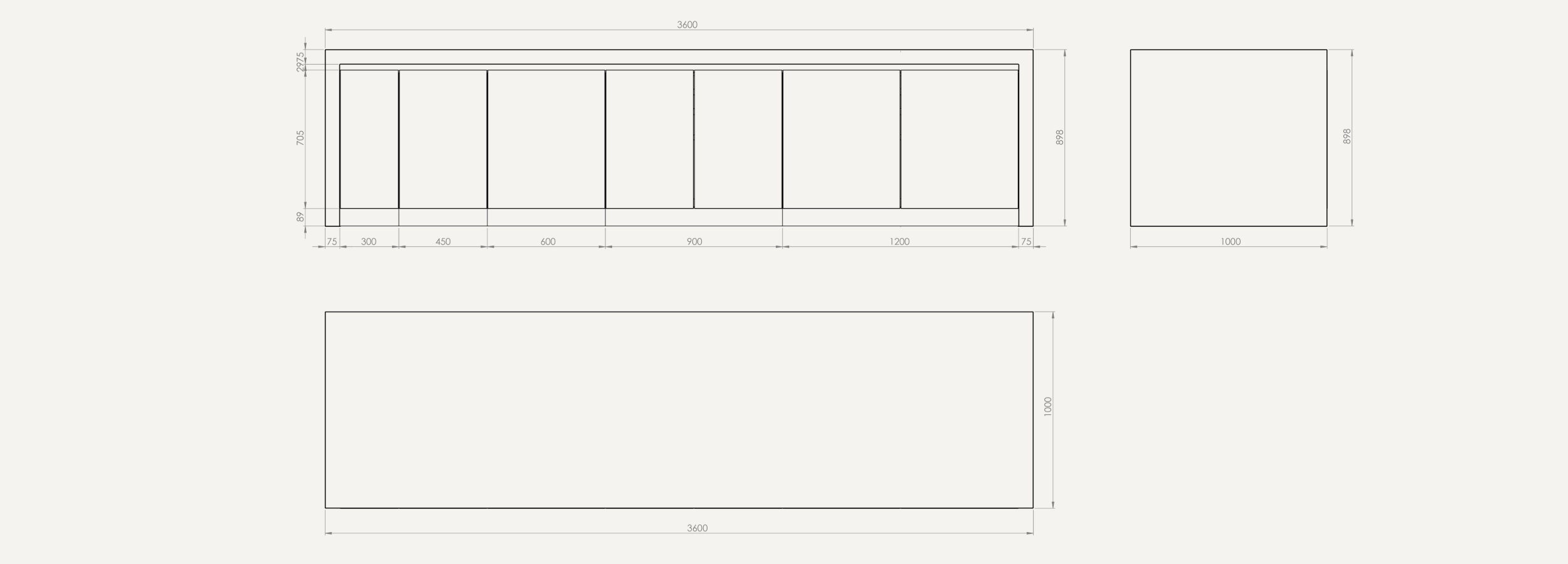 Riva Outdoor Kueche technische Zeichnung