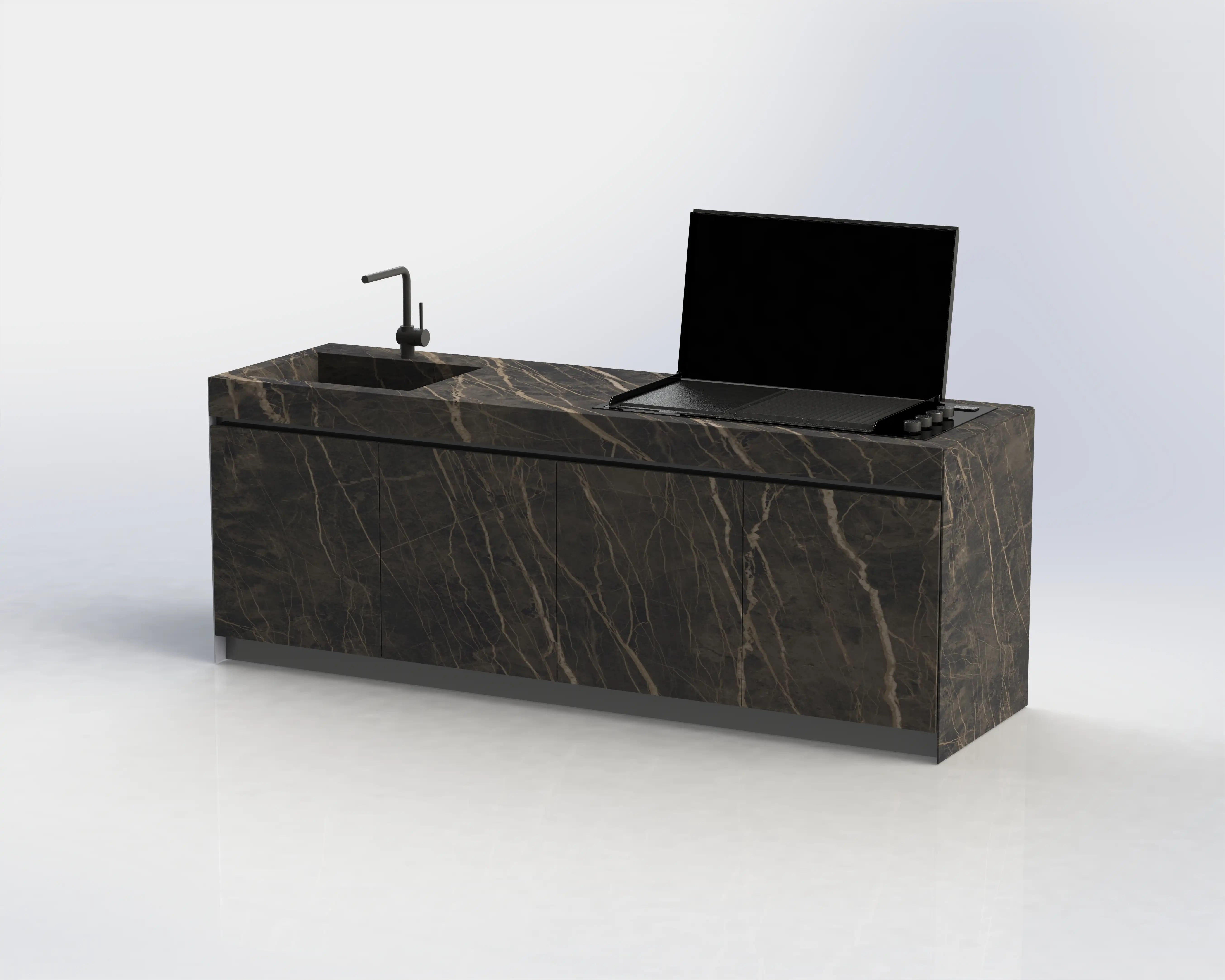 Outdoor Küche Sense mit klarer Keramikoberfläche und minimalistischem Design