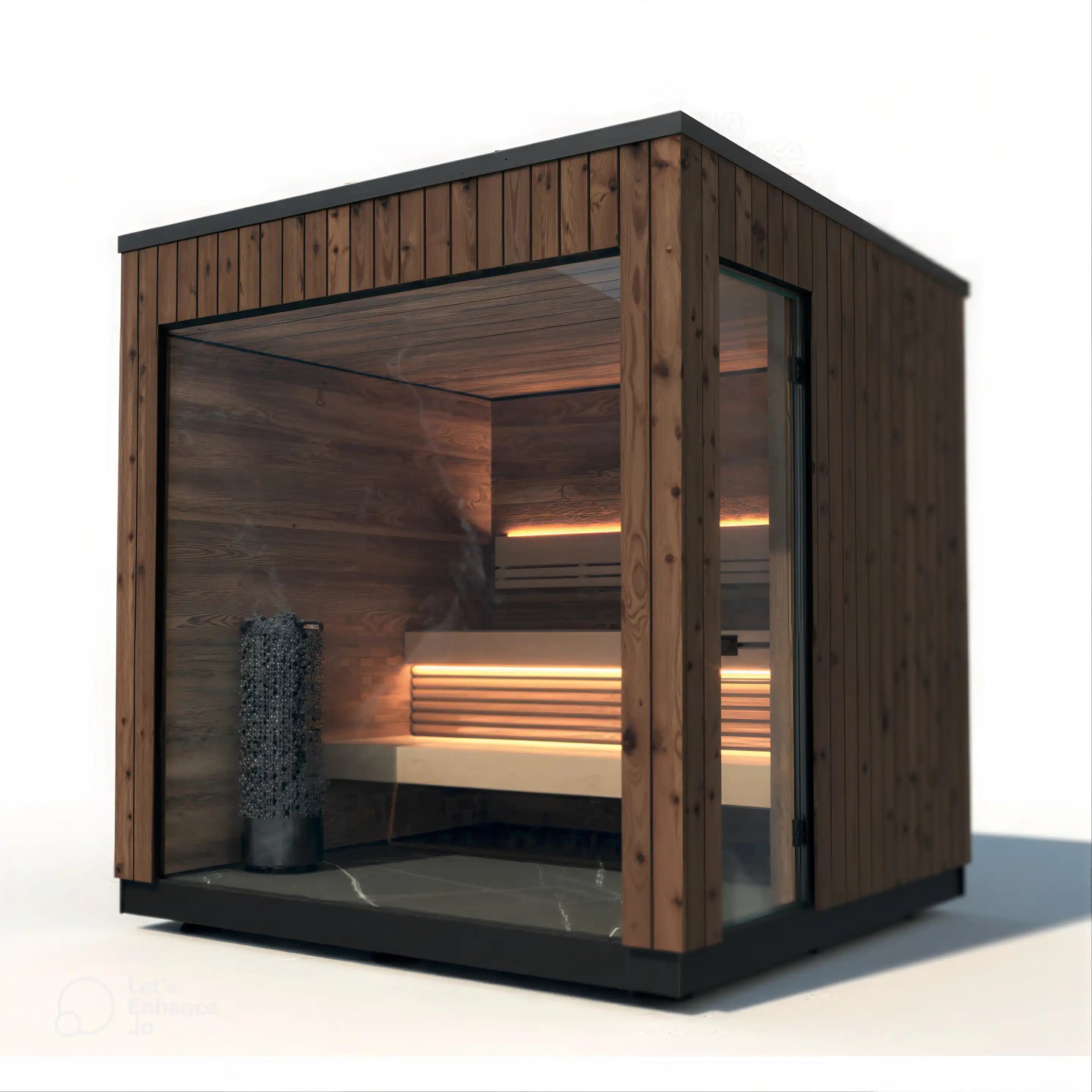 Sauna aus thermisch behandelte Fichte für den Garten