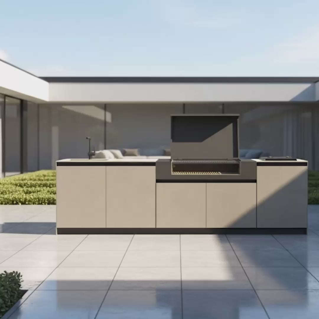 
Modulare Outdoor Küche Ultimo aus Keramik für stilvolles Outdoor Living

