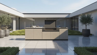 
Modulare Outdoor Küche Ultimo aus Keramik für stilvolles Outdoor Living
